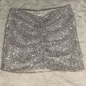 Lucy in the sky Silver Sequin Mini Skirt